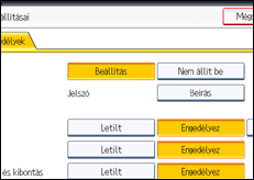 A kezelőpanel ismertetése