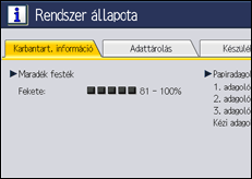 A kezelőpanel ismertetése