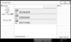 Illustrazione della schermata sul pannello di controllo