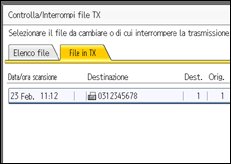 Illustrazione della schermata sul pannello di controllo
