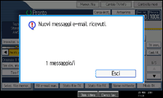 Illustrazione della schermata sul pannello di controllo