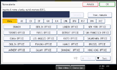 Illustrazione della schermata sul pannello di controllo
