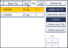 Illustrazione della schermata sul pannello di controllo