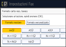 Illustrazione della schermata sul pannello di controllo