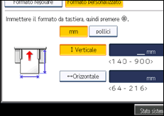 Illustrazione della schermata sul pannello di controllo