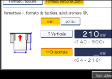 Illustrazione della schermata sul pannello di controllo