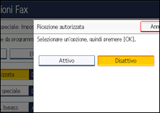 Illustrazione della schermata sul pannello di controllo