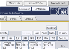 Illustrazione della schermata sul pannello di controllo