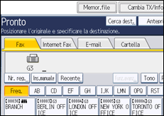 Illustrazione della schermata sul pannello di controllo