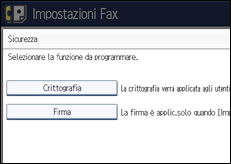 Illustrazione della schermata sul pannello di controllo