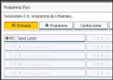 Illustrazione della schermata sul pannello di controllo