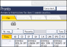 Illustrazione della schermata sul pannello di controllo