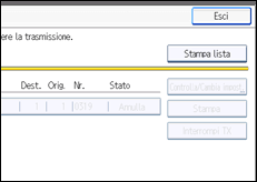 Illustrazione della schermata sul pannello di controllo