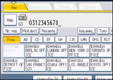 Illustrazione della schermata sul pannello di controllo