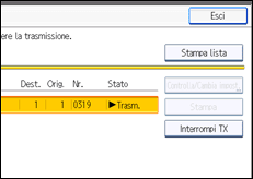Illustrazione della schermata sul pannello di controllo
