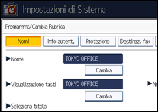Illustrazione della schermata sul pannello di controllo