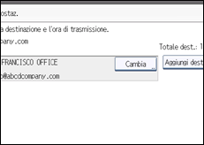 Illustrazione della schermata sul pannello di controllo