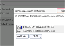 Illustrazione della schermata sul pannello di controllo