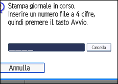Illustrazione della schermata sul pannello di controllo