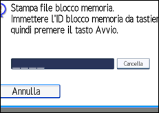Illustrazione della schermata sul pannello di controllo