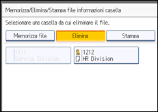 Illustrazione della schermata sul pannello di controllo