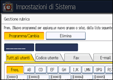 Illustrazione della schermata sul pannello di controllo