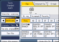 Illustrazione della schermata sul pannello di controllo