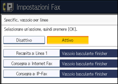 Illustrazione della schermata sul pannello di controllo