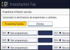 Illustrazione della schermata sul pannello di controllo