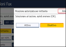 Illustrazione della schermata sul pannello di controllo