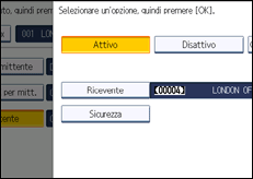 Illustrazione della schermata sul pannello di controllo