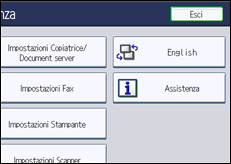 Illustrazione della schermata sul pannello di controllo