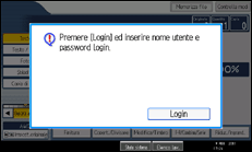 Illustrazione della schermata sul pannello di controllo