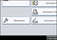 Illustrazione della schermata sul pannello di controllo