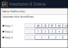 Illustrazione della schermata sul pannello di controllo