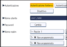Illustrazione della schermata sul pannello di controllo