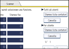 Illustrazione della schermata sul pannello di controllo