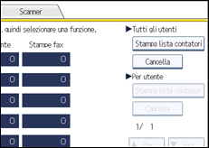 Illustrazione della schermata sul pannello di controllo