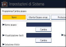 Illustrazione della schermata sul pannello di controllo