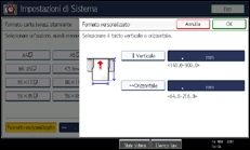 Illustrazione della schermata sul pannello di controllo