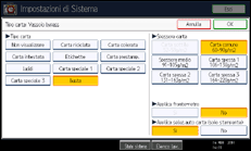 Illustrazione della schermata sul pannello di controllo