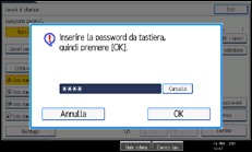 Illustrazione della schermata sul pannello di controllo