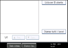 Illustrazione della schermata sul pannello di controllo