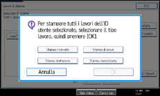 Illustrazione della schermata sul pannello di controllo