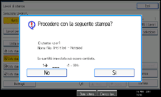 Illustrazione della schermata sul pannello di controllo