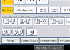 Illustrazione della schermata sul pannello di controllo