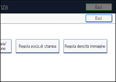 Illustrazione della schermata sul pannello di controllo