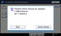 Illustrazione della schermata sul pannello di controllo