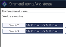Illustrazione della schermata sul pannello di controllo