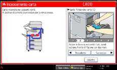 Illustrazione della schermata sul pannello di controllo